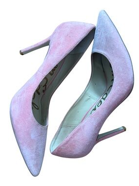 Sam Edelman - Peach Pink Suede Pointed-Toe Stiletto Pumps Size 8